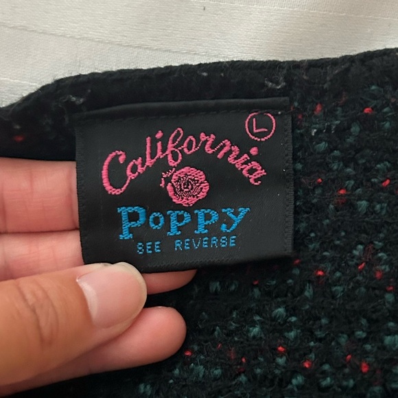 Vintage California Poppy Red and Green Ugly Christmas Knit Sweater - L - Picture 5 of 9